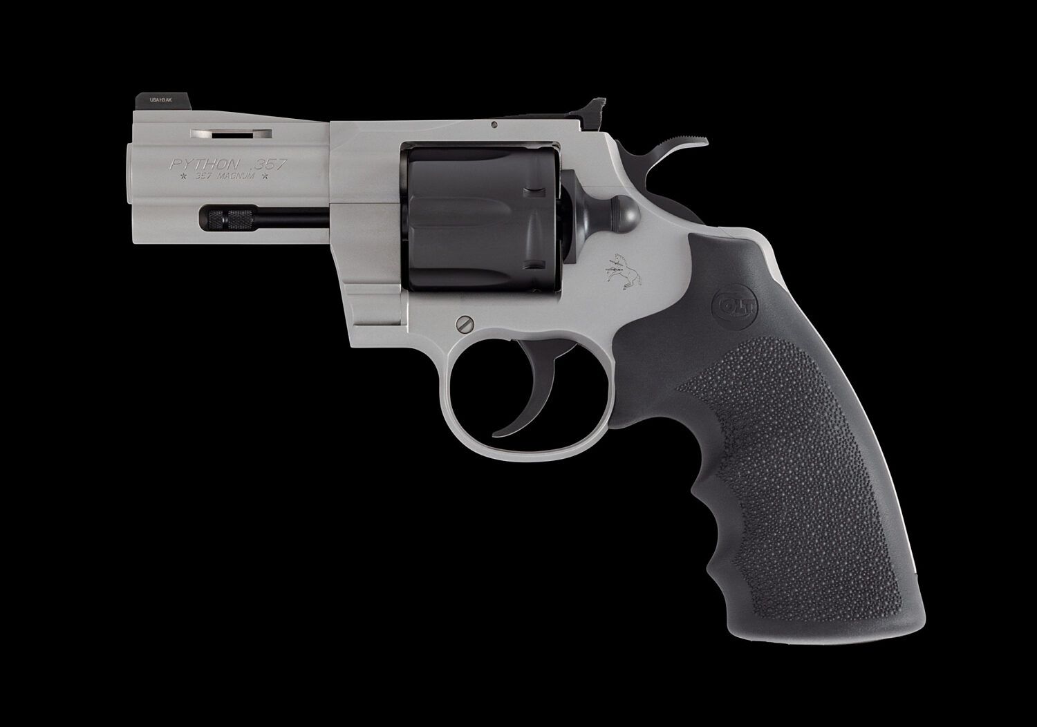 Colt Python Two-Tone 3-Inch Barrel Fluted Cylinder .357 Mag Matte Blued and Matte Stainless Revolver