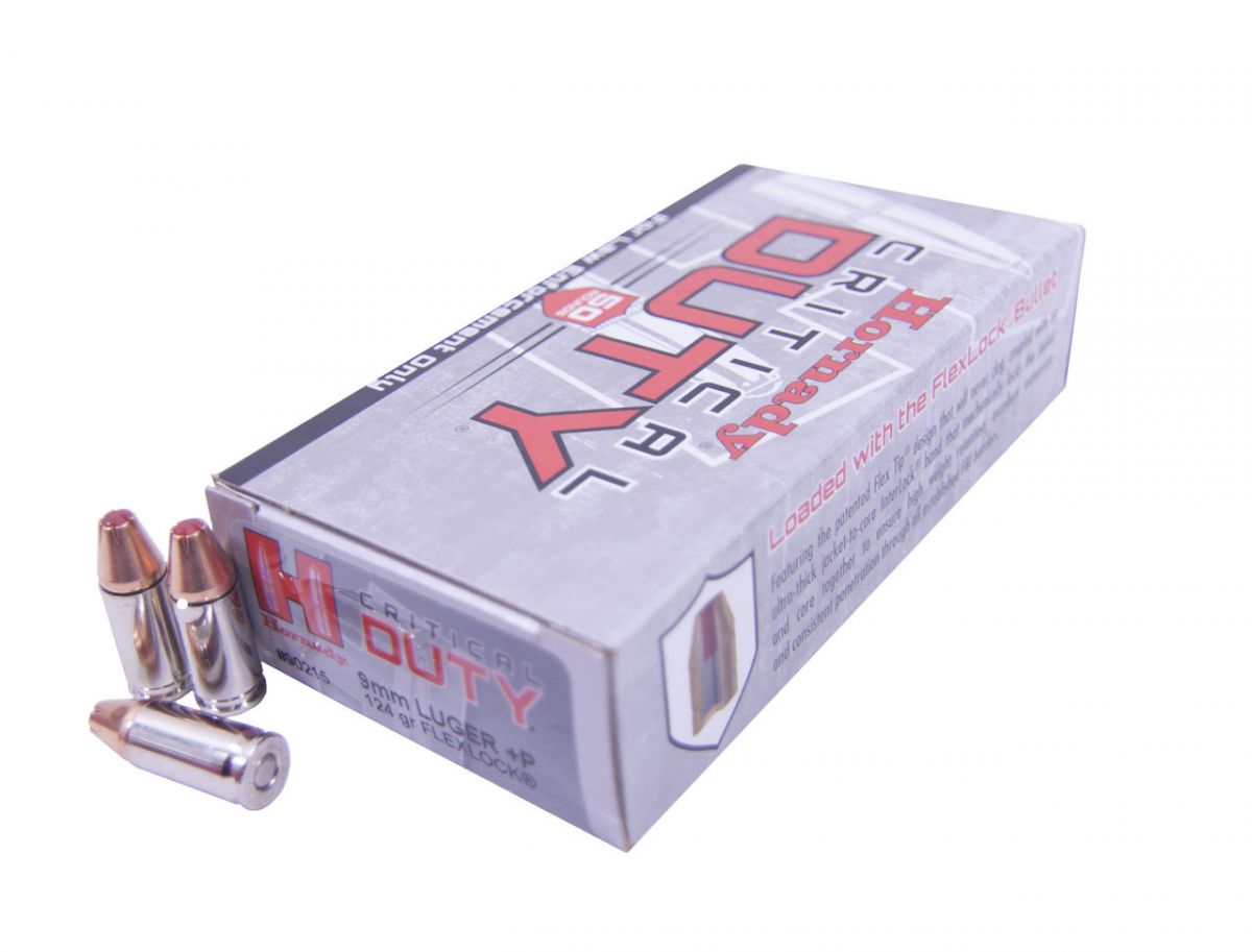Hornady Critical Duty FlexLock 124 Grain +P 9mm Hollow Point